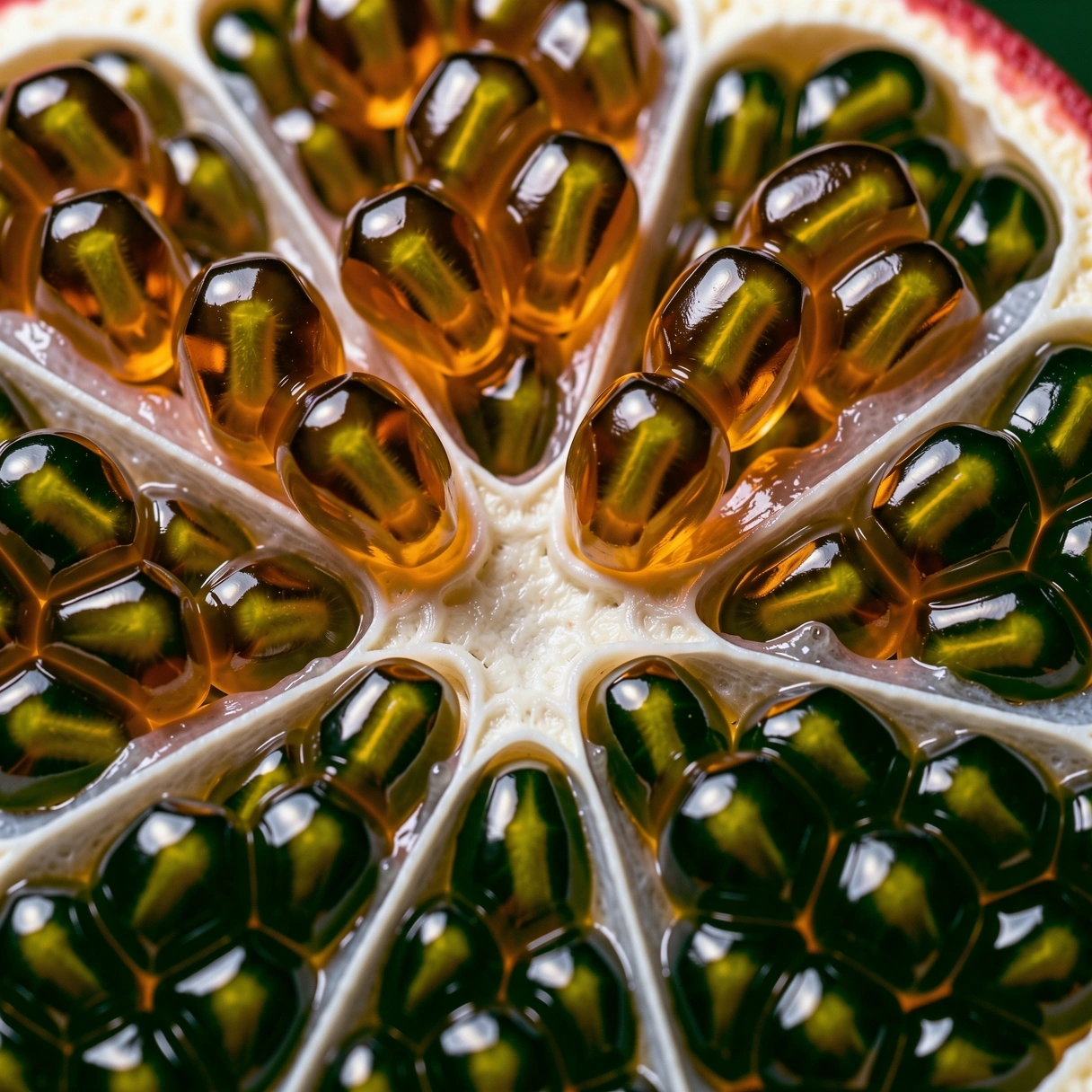 Macro view of fruit cellular structure